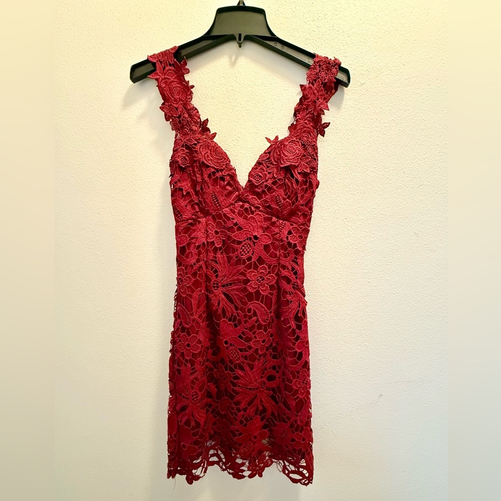 Elegant Red Lace Dress